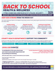 Back to school immunization event flyer
