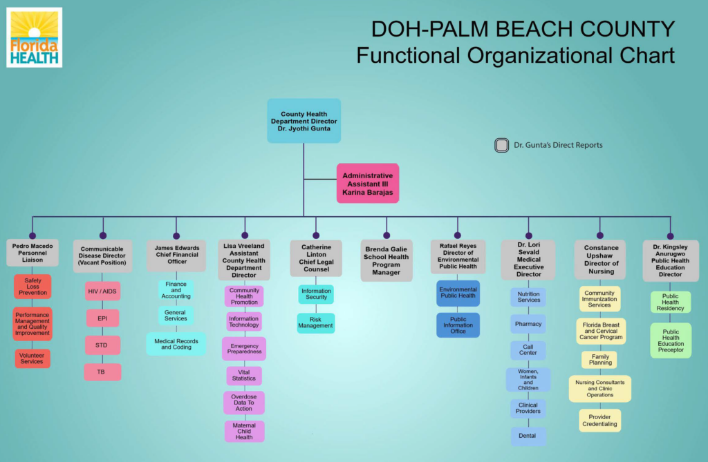 Image of Organizational Chart for DOH-Palm Beach