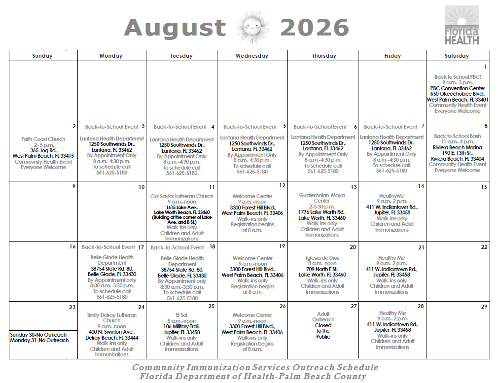DOH PBC August 2026 CIS Event Web Calendar